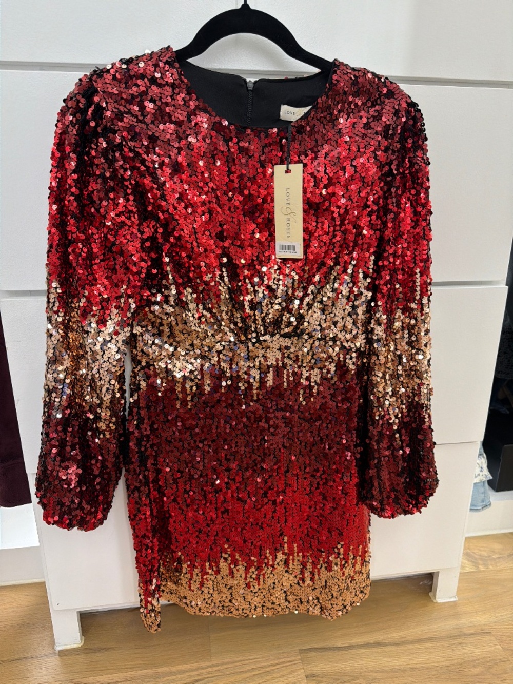 Sequin Red Ombré Dress